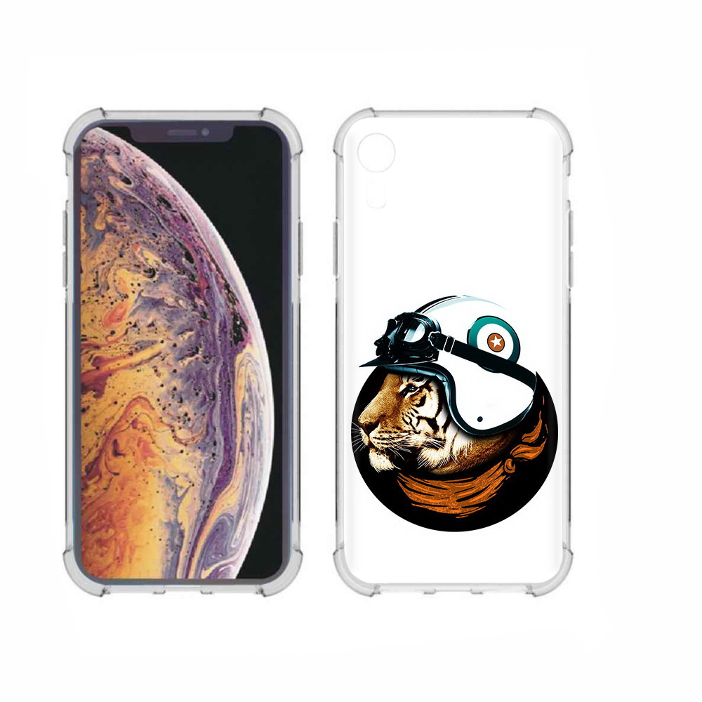 

Чехол MyPads Tocco для Apple iPhone XR Тигр в шлеме, Прозрачный, Tocco