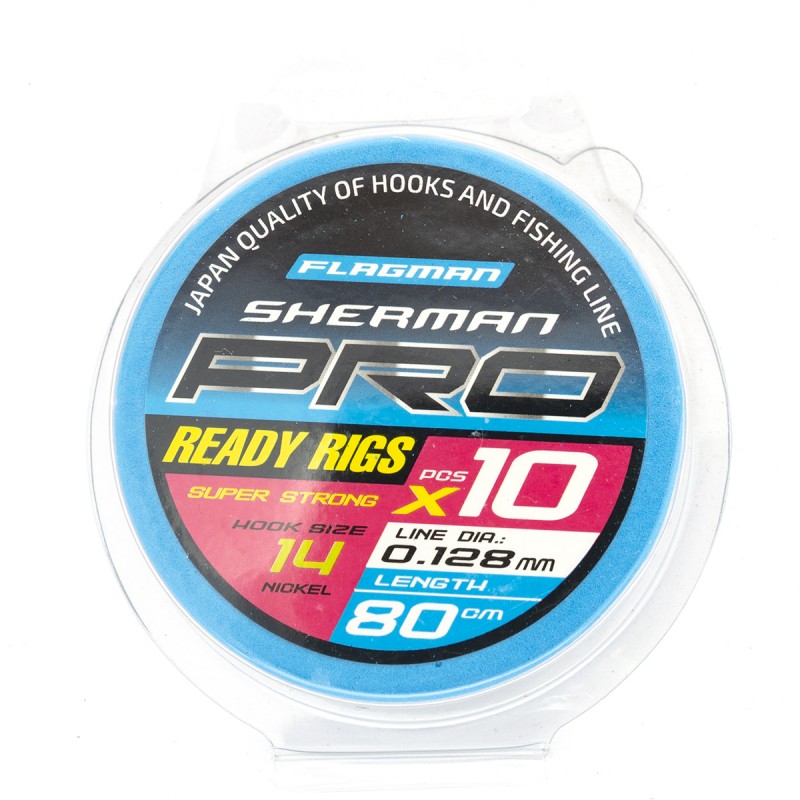 

Поводок рыболовный FLAGMAN готовый Sherman Pro Super Strong Ready Rigs 14 d0,128мм, SHPSS