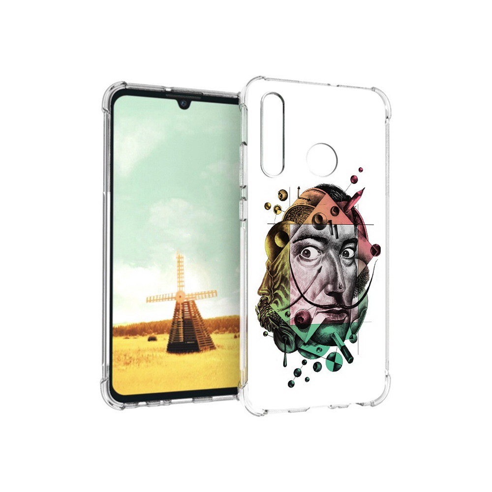 

Чехол MyPads Tocco для Huawei P Smart+ разноцветное лицо абстракция, Прозрачный, Tocco