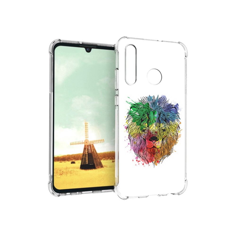 

Чехол MyPads Tocco для Huawei P Smart+ разноцветный гордый лев, Прозрачный, Tocco
