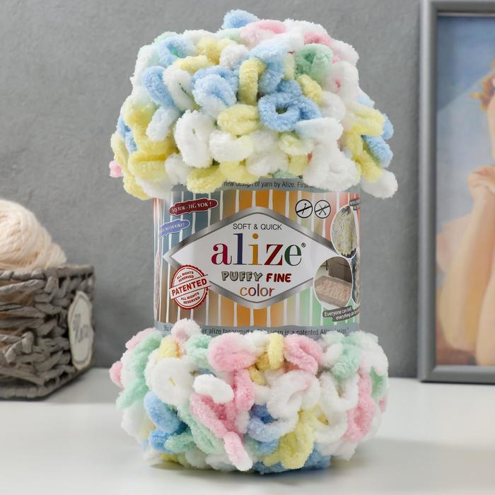 

Пряжа Alize Puffy Fine Color 100% микрополиэстер 14,5м/100гр 5949 детский, Разноцветный, Puffy Fine Color