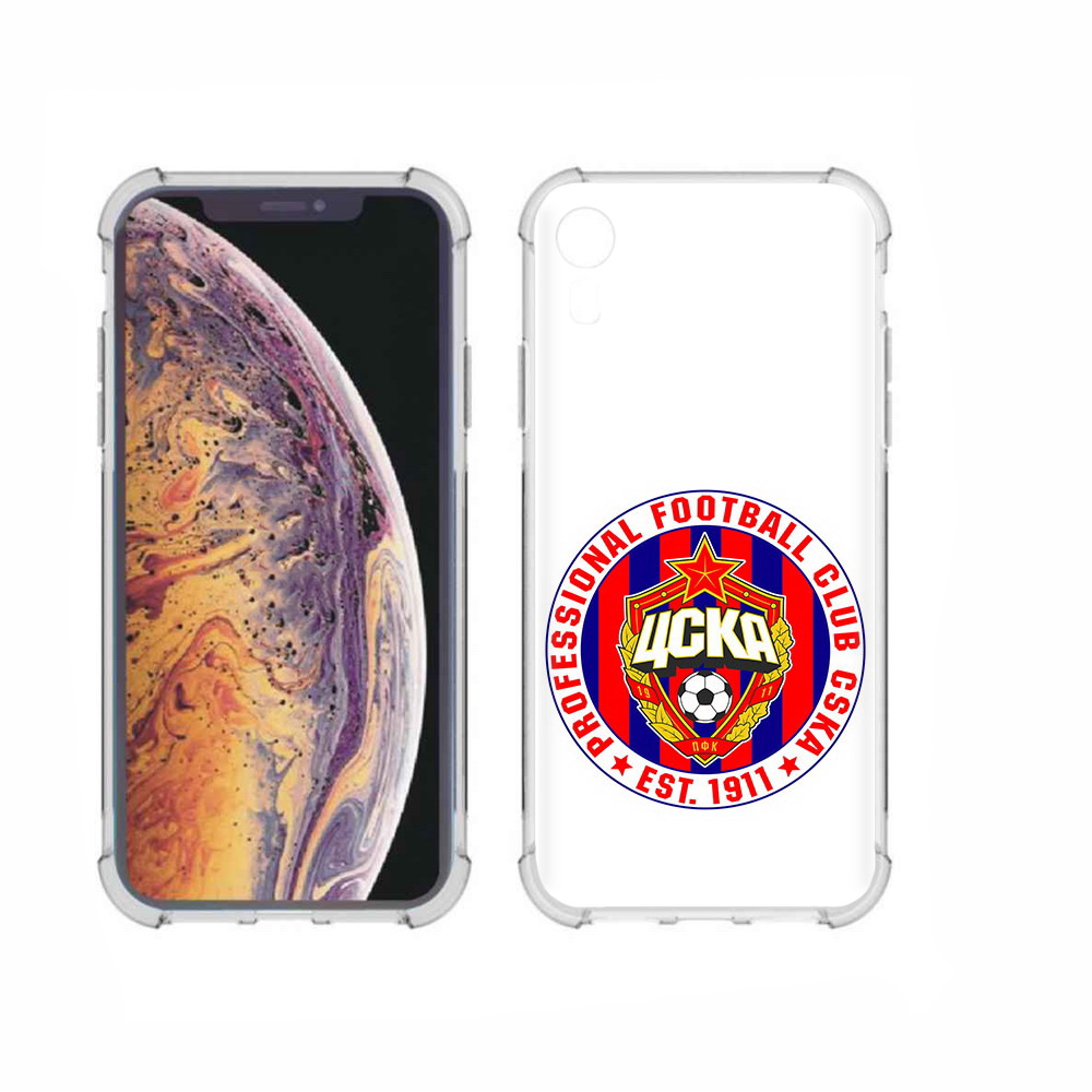 

Чехол MyPads Tocco для Apple iPhone XR ФК ЦСК логотип, Прозрачный, Tocco