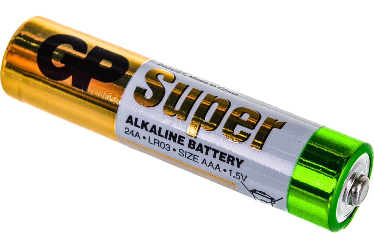 

Алкалиновые батарейки GP Super Alkaline 24А ААA - 10 шт. 24A-2CRB10