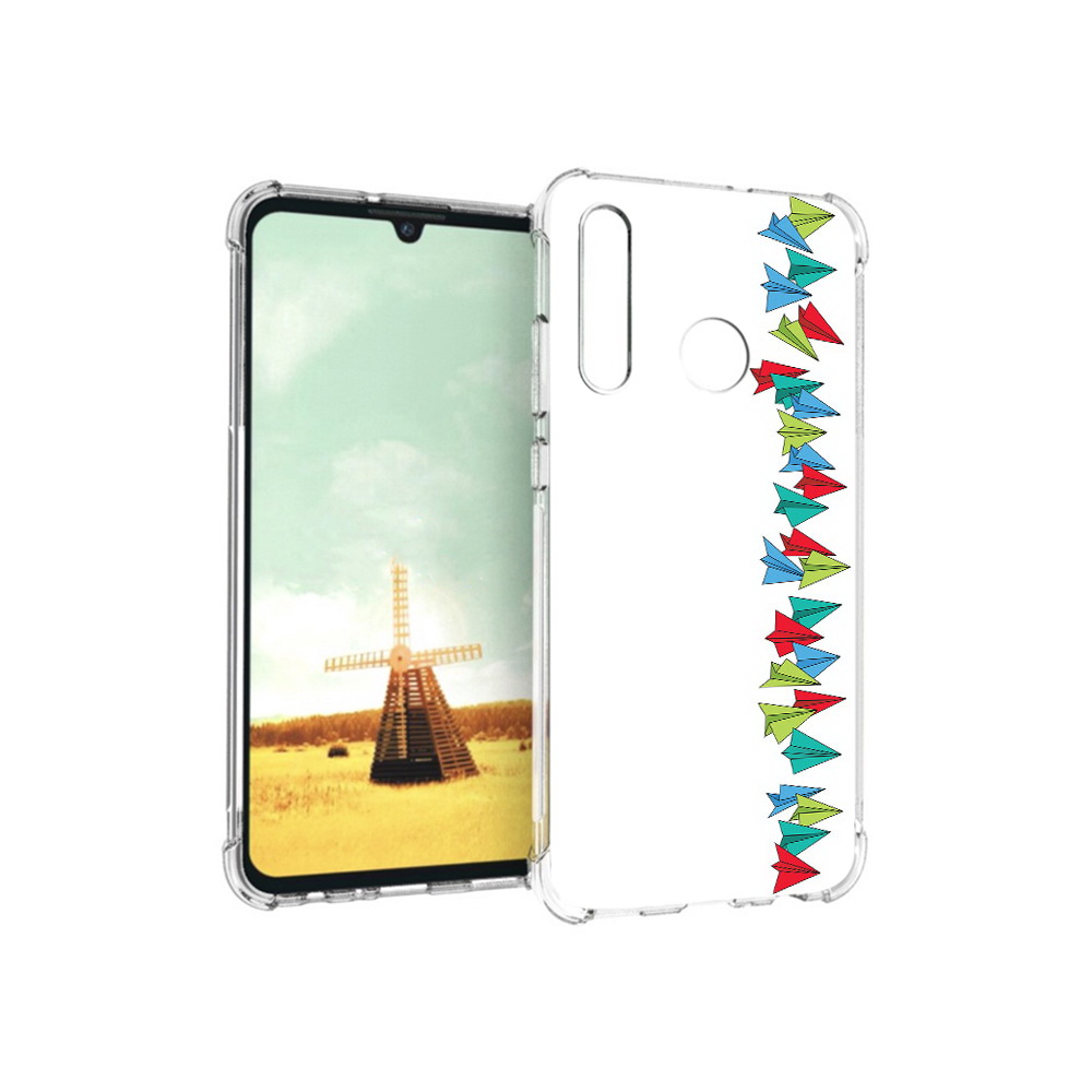 

Чехол MyPads Tocco для Huawei P Smart+ самолетики из листочков, Прозрачный, Tocco