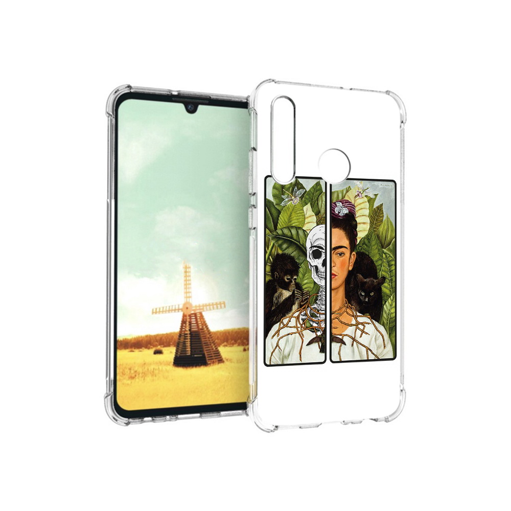 

Чехол MyPads Tocco для Huawei P Smart+ сдвоенная картинка девушка скелет, Прозрачный, Tocco