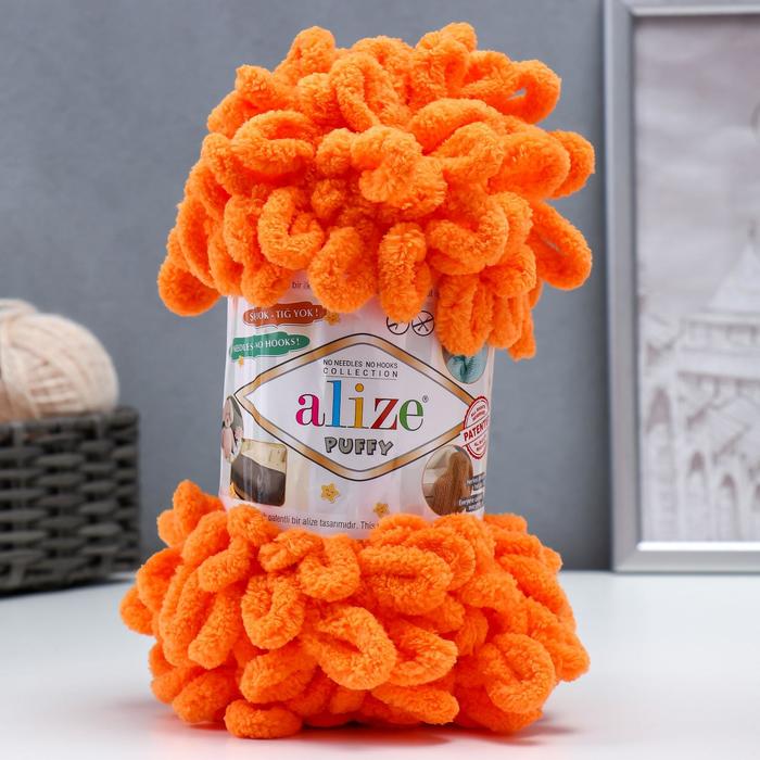 

Пряжа Alize Puffy 100 % микрополиэстер 9м/100г 336 оранжевый