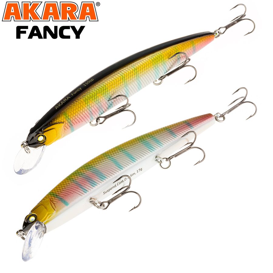 

Воблер Akara Fancy 110SP 17 гр 3/5 oz 4,3 in A210, Разноцветный, Fancy