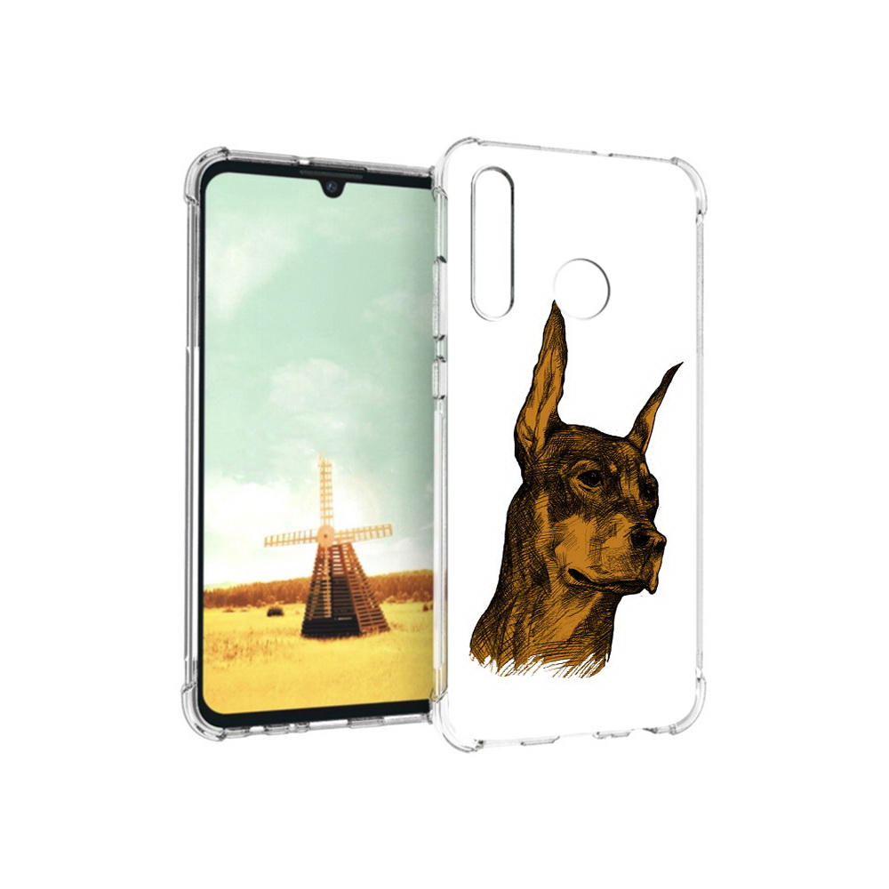 

Чехол MyPads Tocco для Huawei P Smart+ скетч доберман, Прозрачный, Tocco