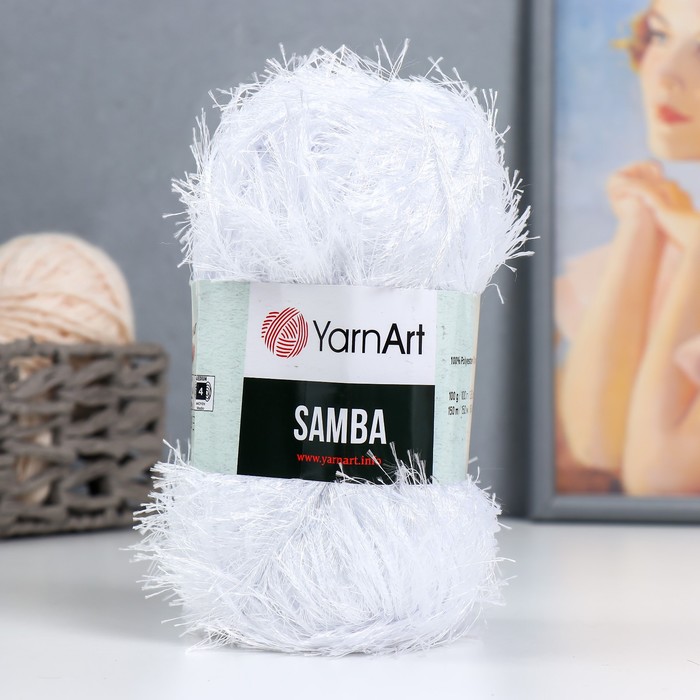 

Пряжа Samba 100% полиэстер 150м/100гр (501 белый)