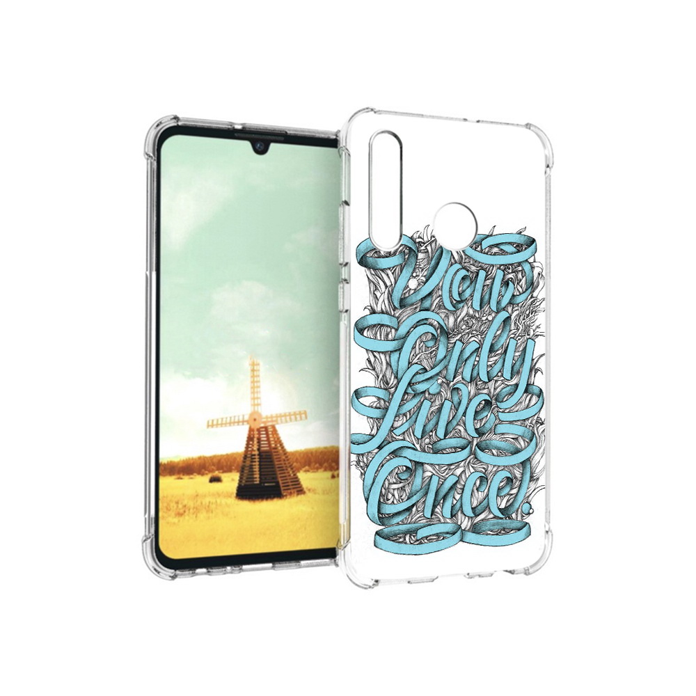 

Чехол MyPads Tocco для Huawei P Smart+ слова из ленты абстракция, Прозрачный, Tocco