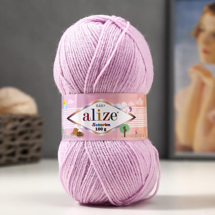

Пряжа Alize Sekerim Baby 100% акрил 320м/100гр 27 лиловый, Розовый