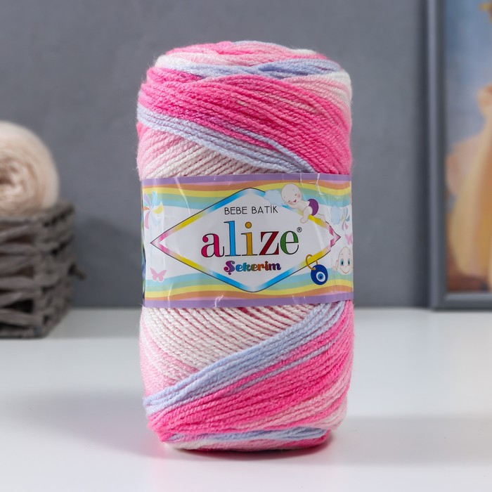 

Пряжа Alize Sekerim bebe batik 100% акрил 320м/100гр 7253, Разноцветный