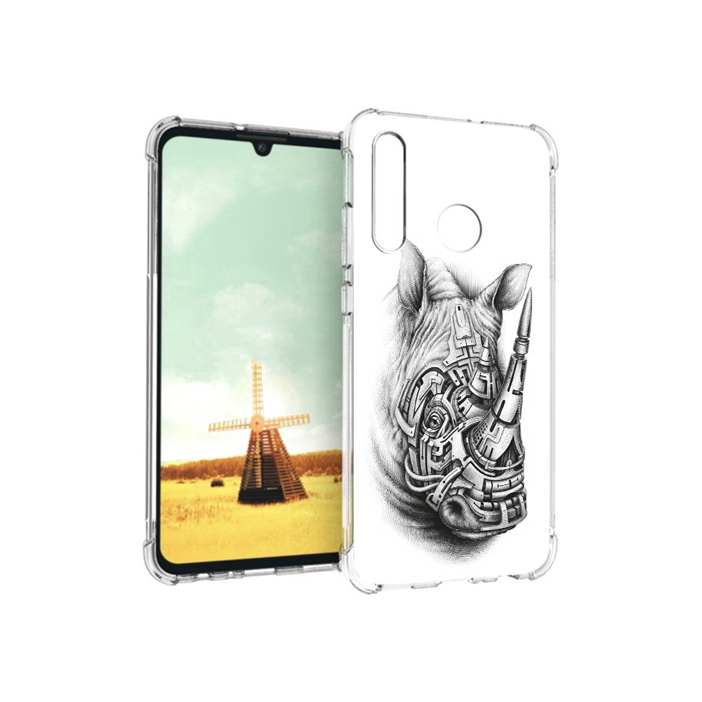 

Чехол MyPads Tocco для Huawei P Smart+ стальной носорог, Прозрачный, Tocco