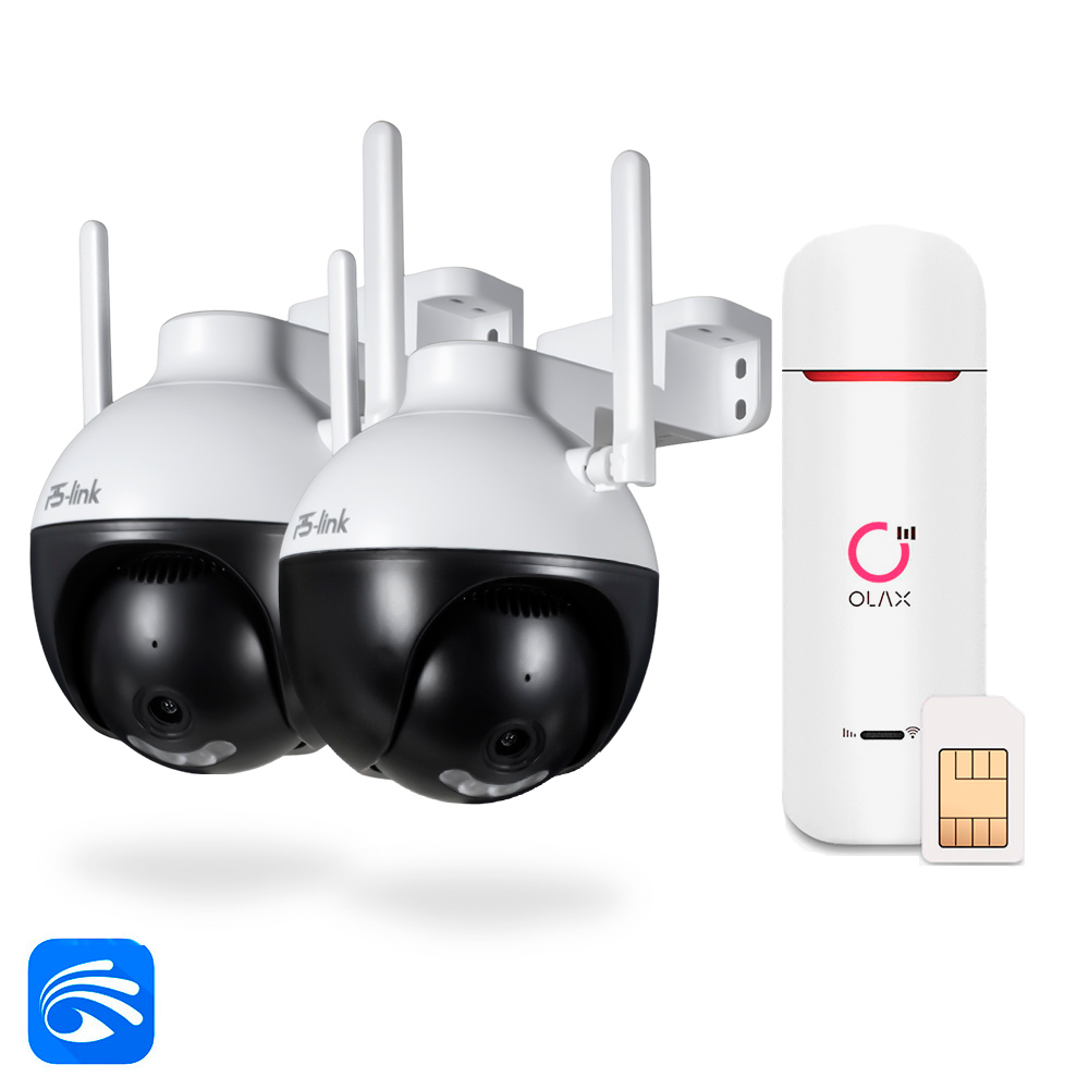 

Комплект видеонаблюдения 4G Ps-Link KIT-WPA202-4G 2Мп две поворотные уличные камеры 5744, Белый, KIT-WPA202-4G