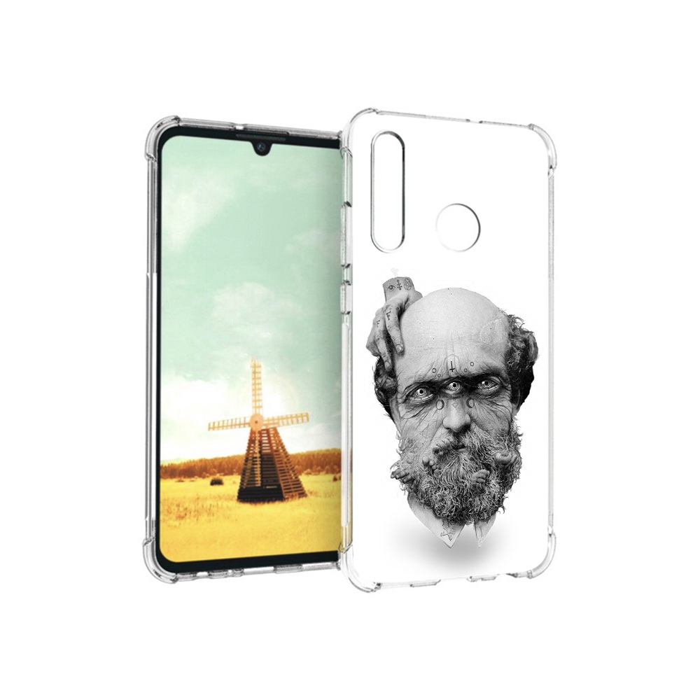 

Чехол MyPads Tocco для Huawei P Smart+ страшный бородатый мужчина абстракция, Прозрачный, Tocco