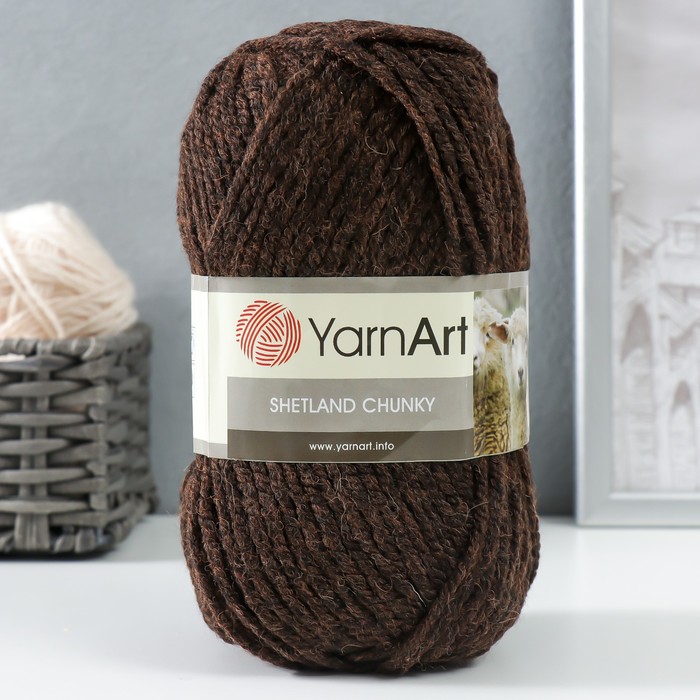 

Пряжа Shetland Chunky 50% акрил, 50% шерсть 150м/100гр (619 шоколад), Коричневый