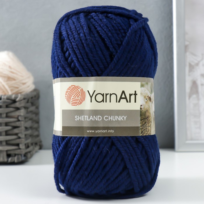 

Пряжа Shetland Chunky 50% акрил, 50% шерсть 150м/100гр (634 синий)