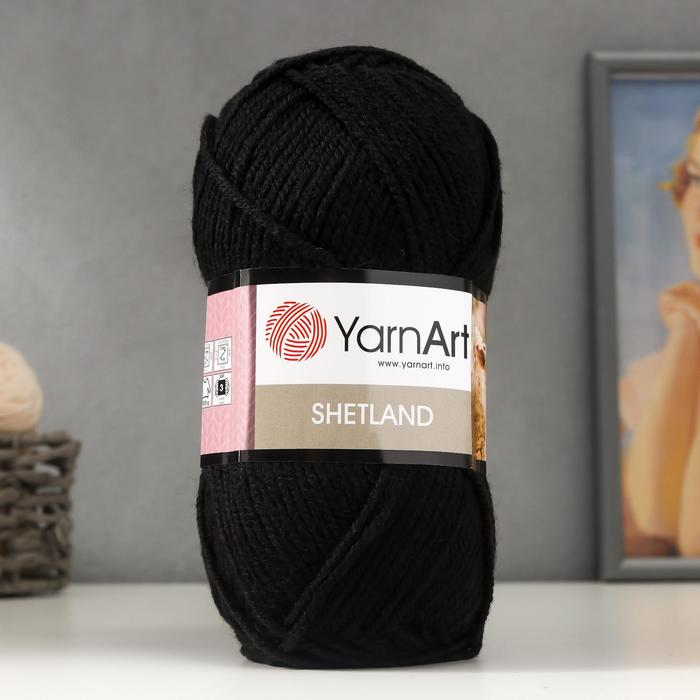 

Пряжа Shetland 30% шерсть верджин, 70% акрил 220м/100гр (502 чёрный), Черный