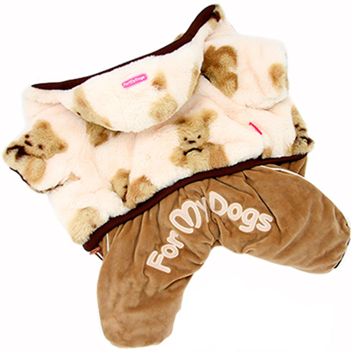 

Комбинезон-шубка для собак FOR MY DOGS Мишки бежевый для девочек, FW1095-2021 F (12)
