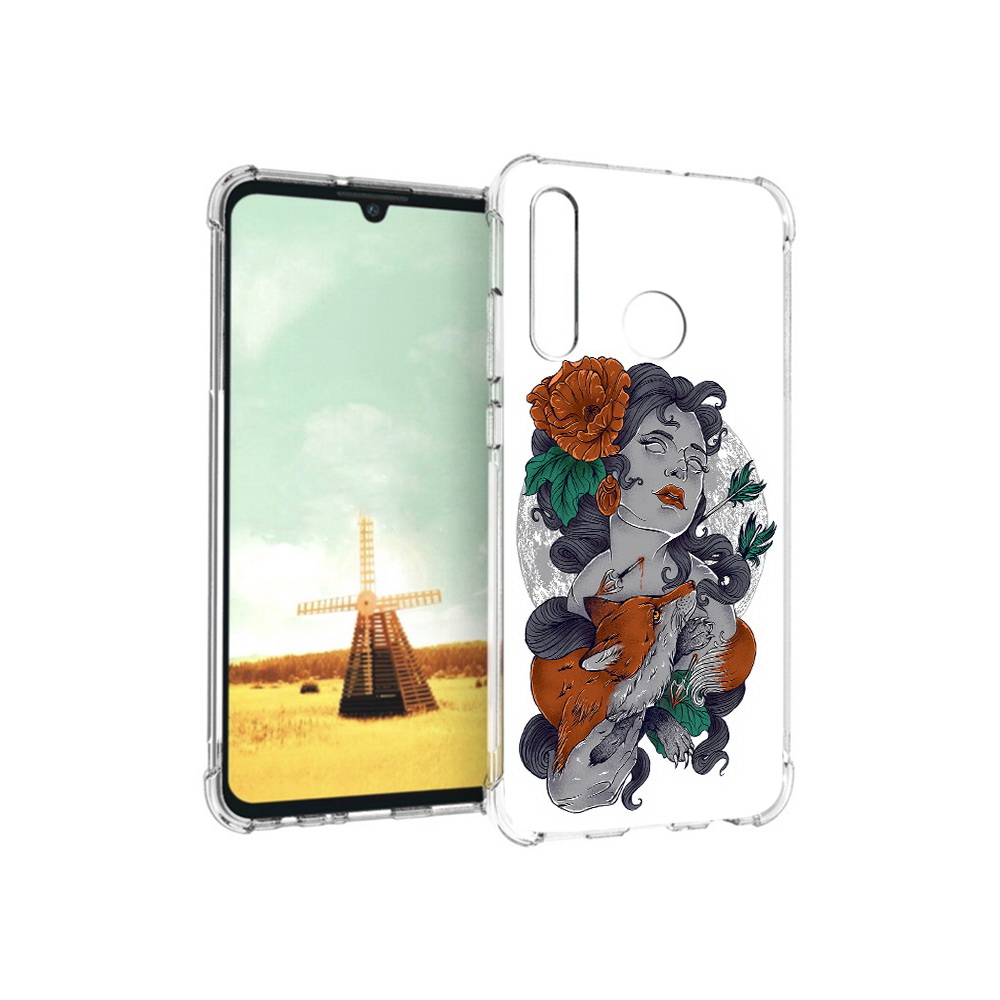 

Чехол MyPads Tocco для Huawei P Smart+ темная девушка с лисой, Прозрачный, Tocco