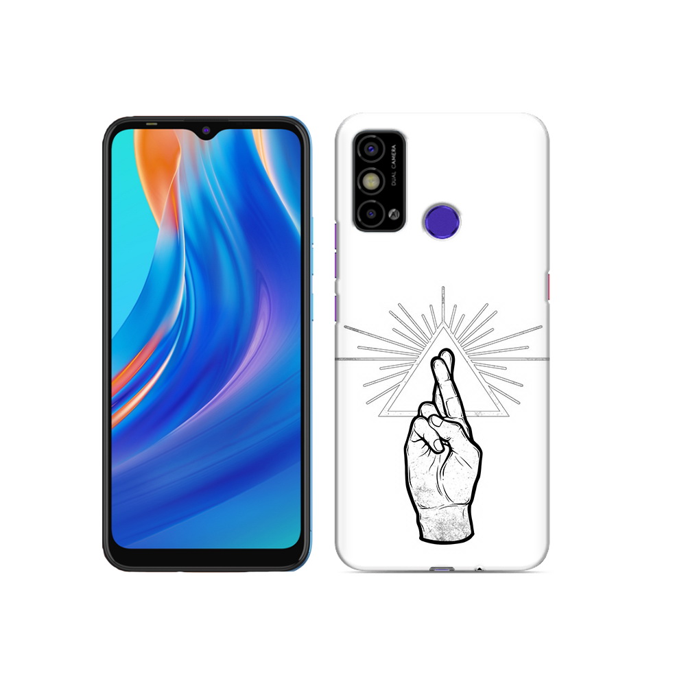 Чехол MyPads Tocco для Tecno Spark Go черно белая рука