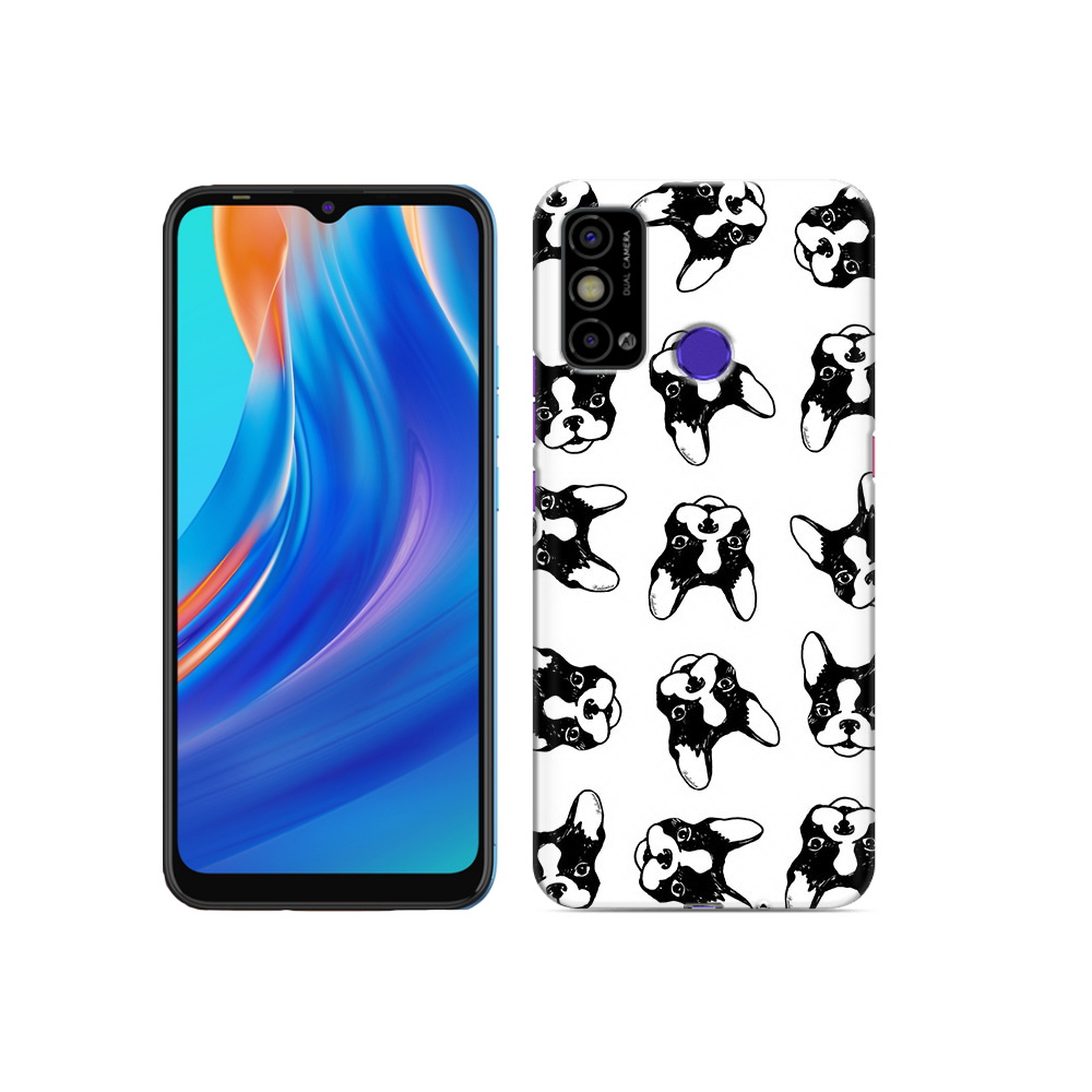 

Чехол MyPads Tocco для Tecno Spark Go черно белые собачки, Прозрачный, Tocco