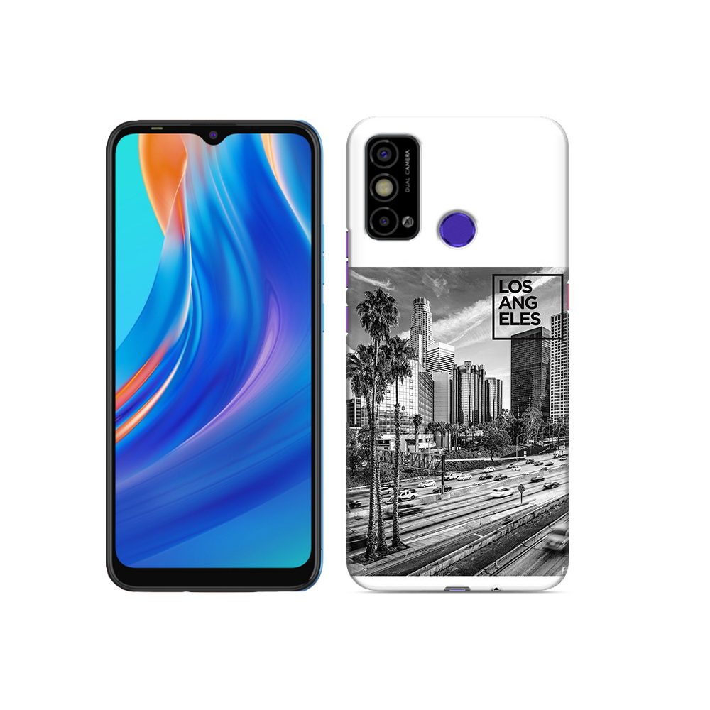 

Чехол MyPads Tocco для Tecno Spark Go черно белый лос анджелес, Прозрачный, Tocco