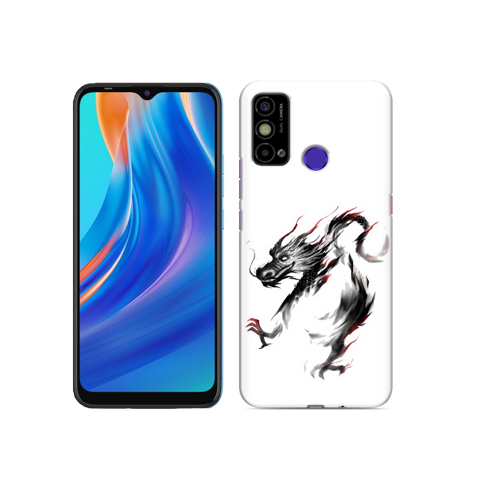

Чехол MyPads Tocco для Tecno Spark Go черный дракон, Прозрачный, Tocco