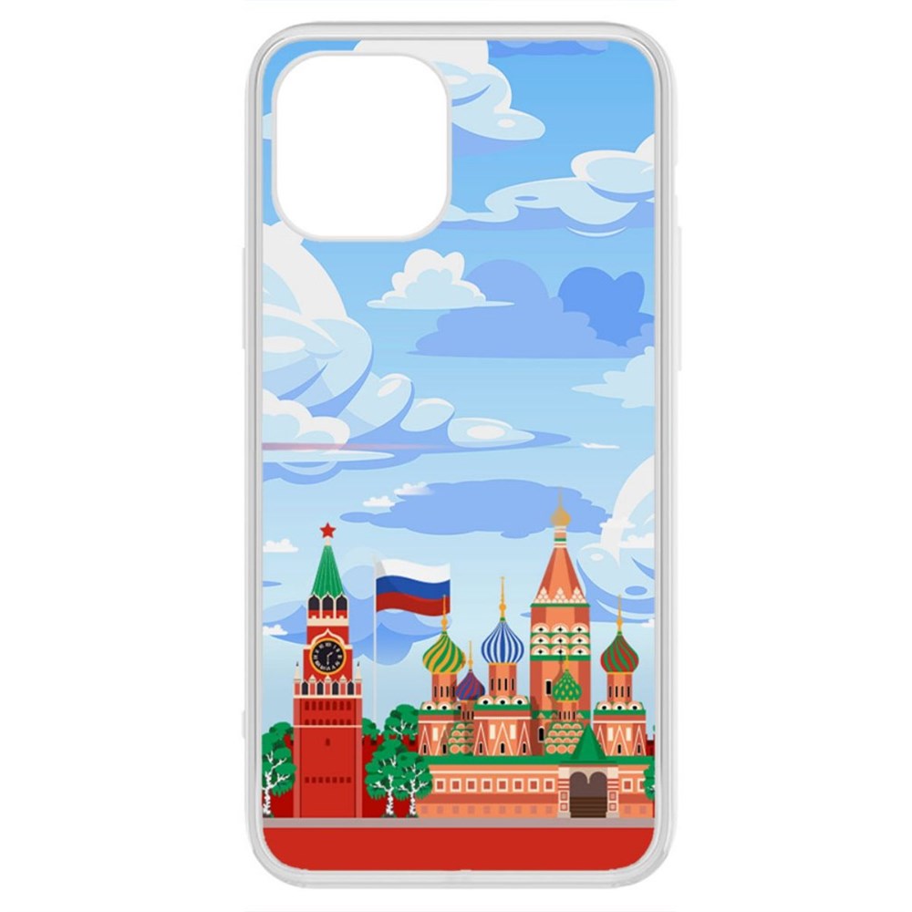 

Чехол-накладка Krutoff Clear Case Красная Площадь для iPhone 12 Pro Max, Прозрачный