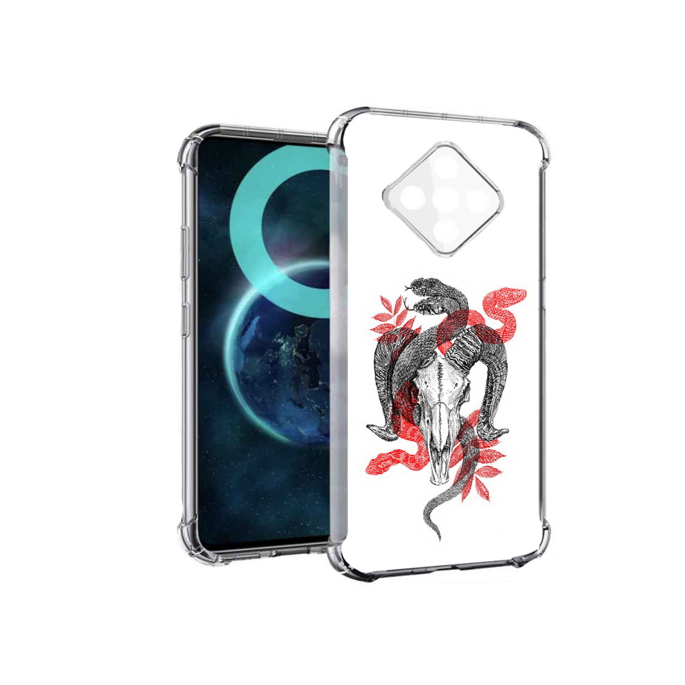 

Чехол MyPads змея в черепе рисунок для Infinix Zero 8, Прозрачный, Tocco