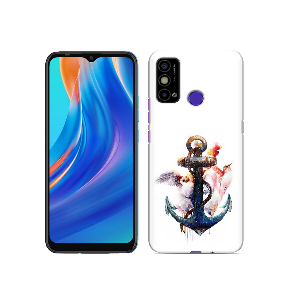 

Чехол MyPads Tocco для Tecno Spark Go якорь с птицами, Прозрачный, Tocco