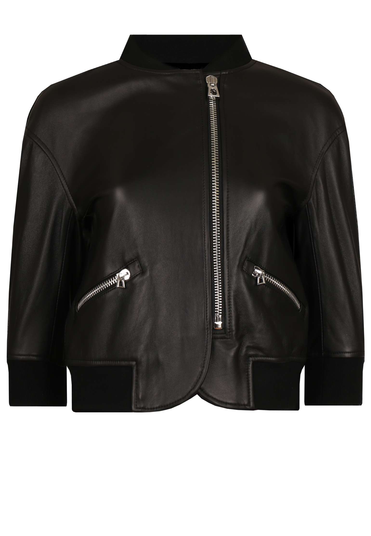Кожаная куртка женская Diego M 144437 черная 42 IT