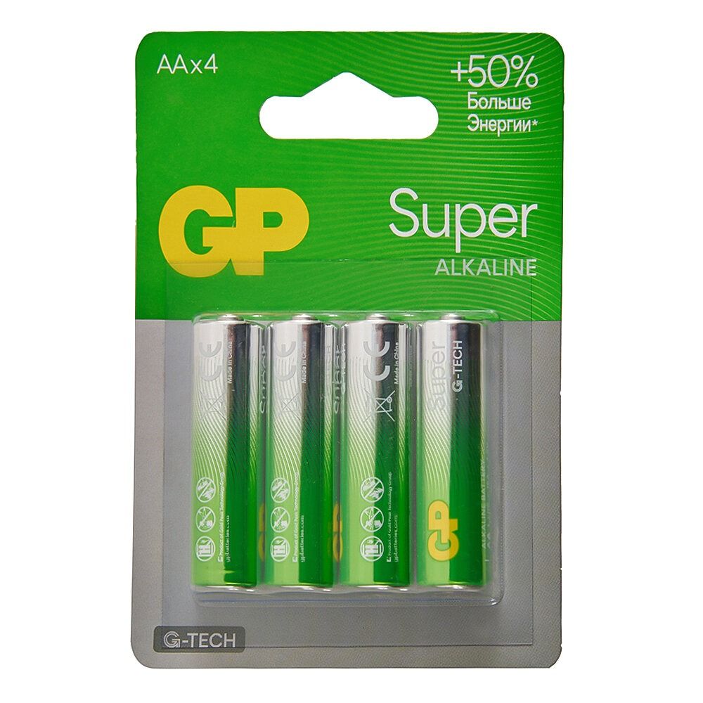 

Батарейки GP Super Alkaline G-Tech АА 4 шт