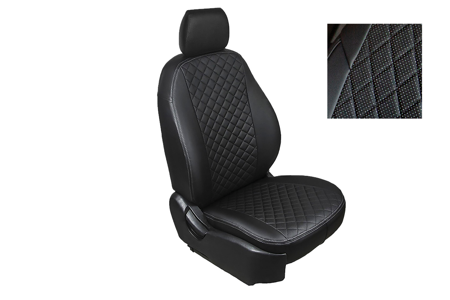 

Чехол на RENAULT DUSTER 2015- сплошн 5 подгол Ромб, Черный
