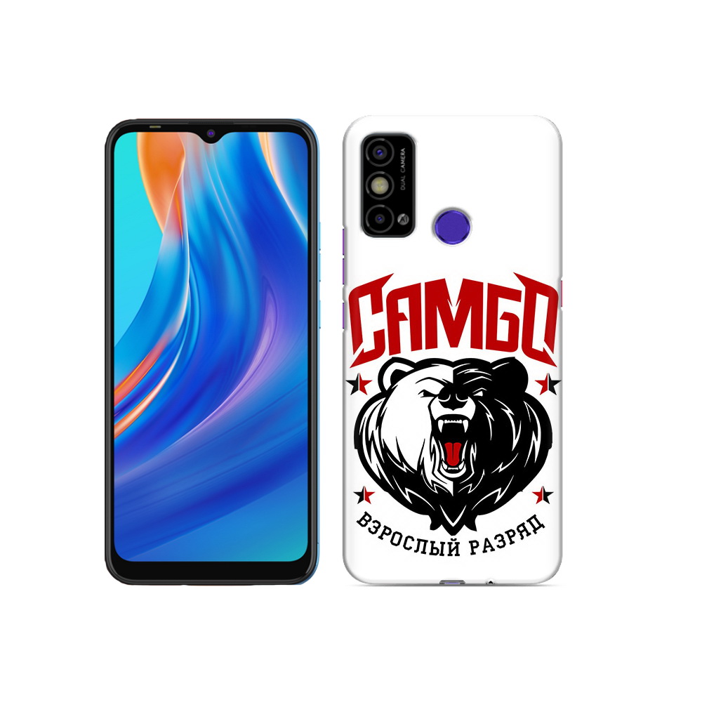 

Чехол MyPads Tocco для Tecno Spark Go Единоборства Самбо медведь, Прозрачный, Tocco