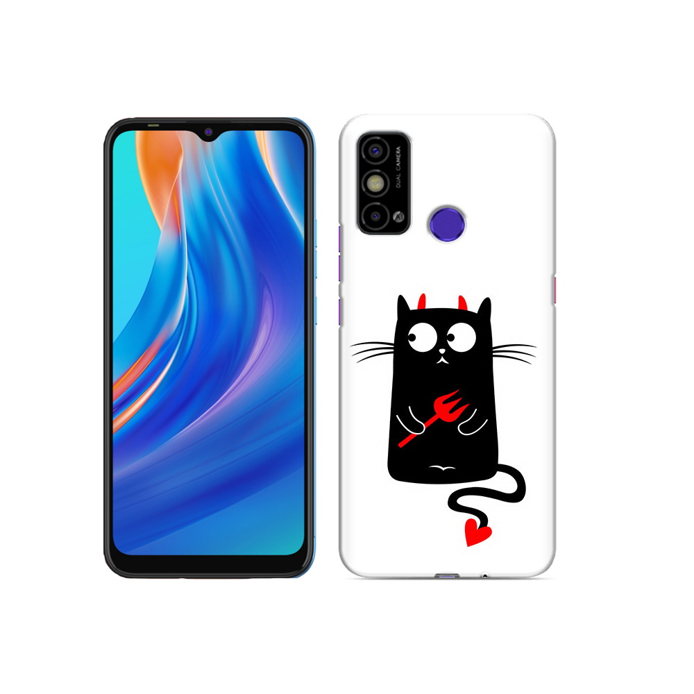

Чехол MyPads Tocco для Tecno Spark Go Кот демон, Прозрачный, Tocco