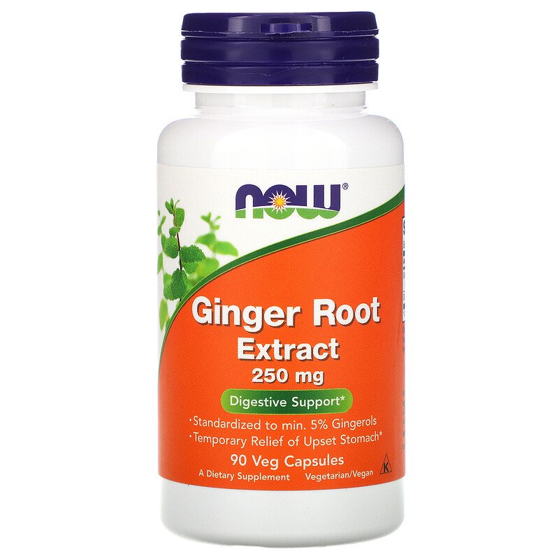 Экстракт имбиря для иммунитета NOW Ginger Root Extract 250 мг капсулы 90 шт.