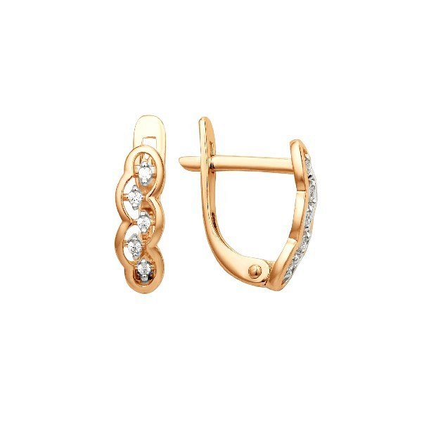 

Серьги из золота TEO MAORI 8000672-5102, фианит, 8000672-5102