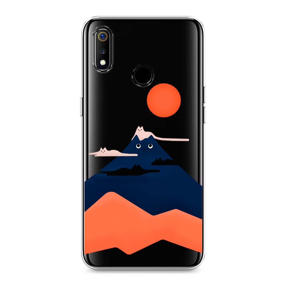 

Чехол на Realme 3 "Кот-гора", Черный;оранжевый, 251050-4