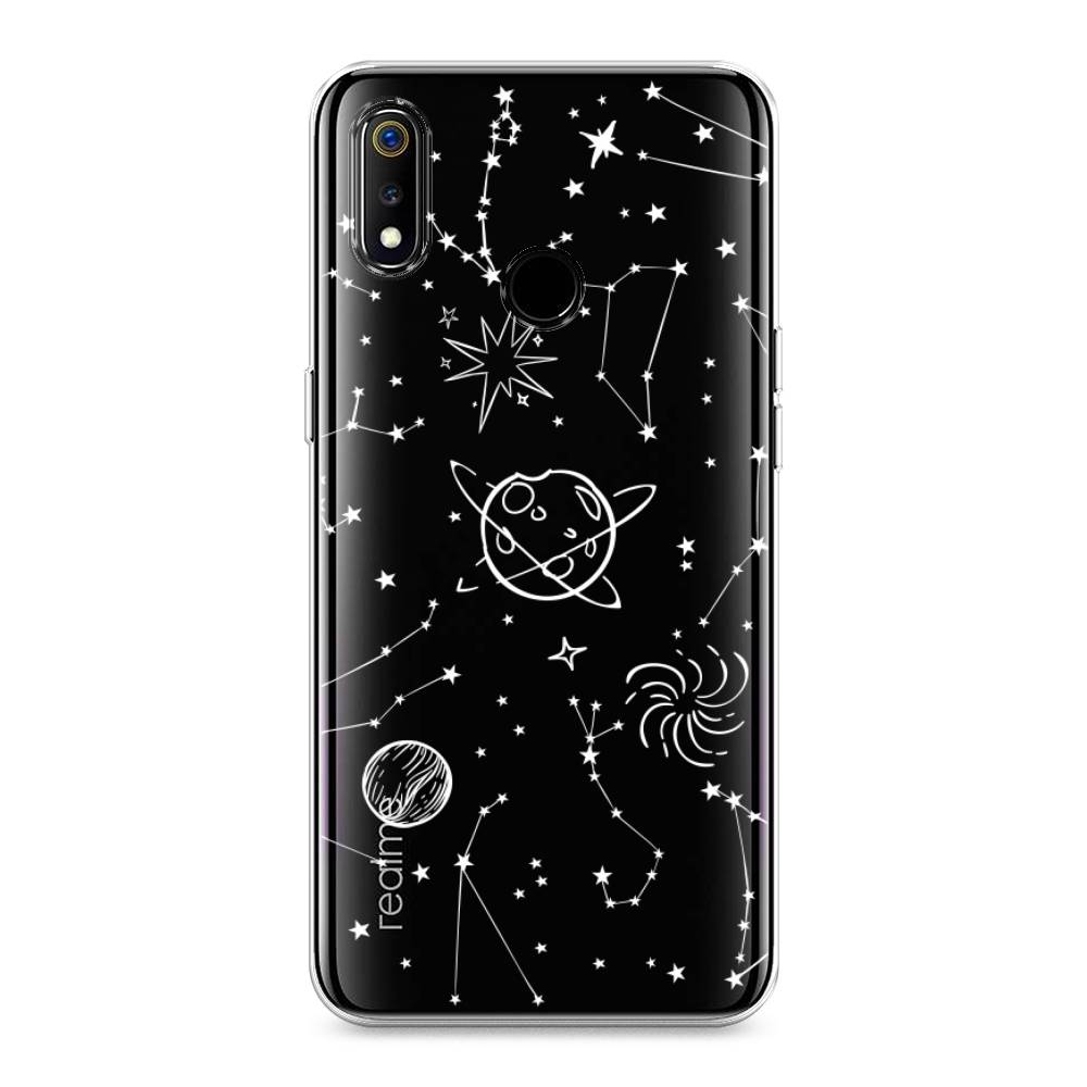 

Чехол на Realme 3 "Планеты в космосе", Белый, 251050-2
