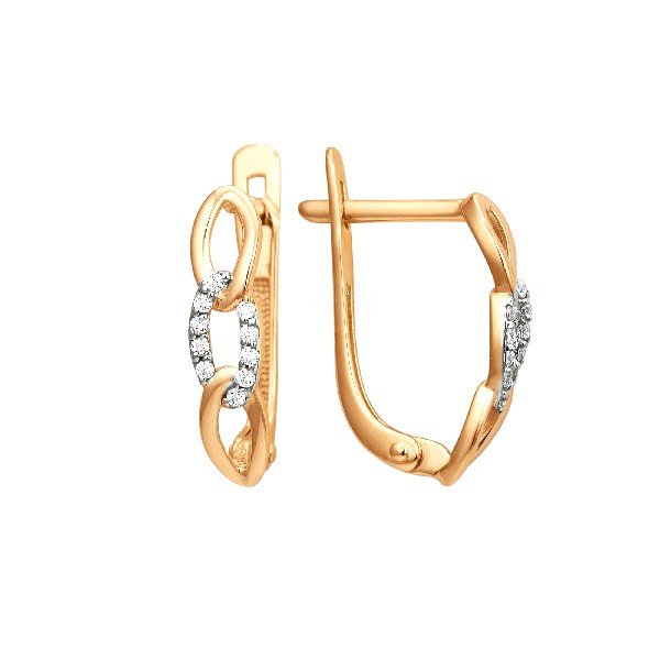 

Серьги из золота TEO MAORI 8000902-5102, фианит, 8000902-5102