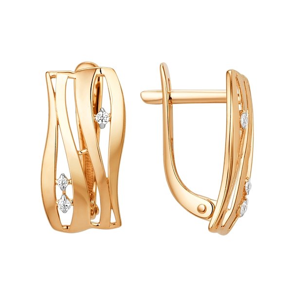 

Серьги из золота TEO MAORI 8016482-5102, фианит, 8016482-5102
