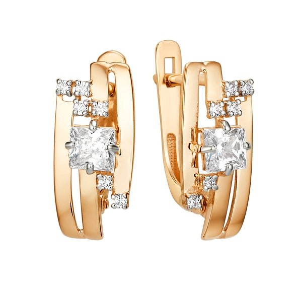 

Серьги из золота TEO MAORI 8016782-5102, фианит, 8016782-5102