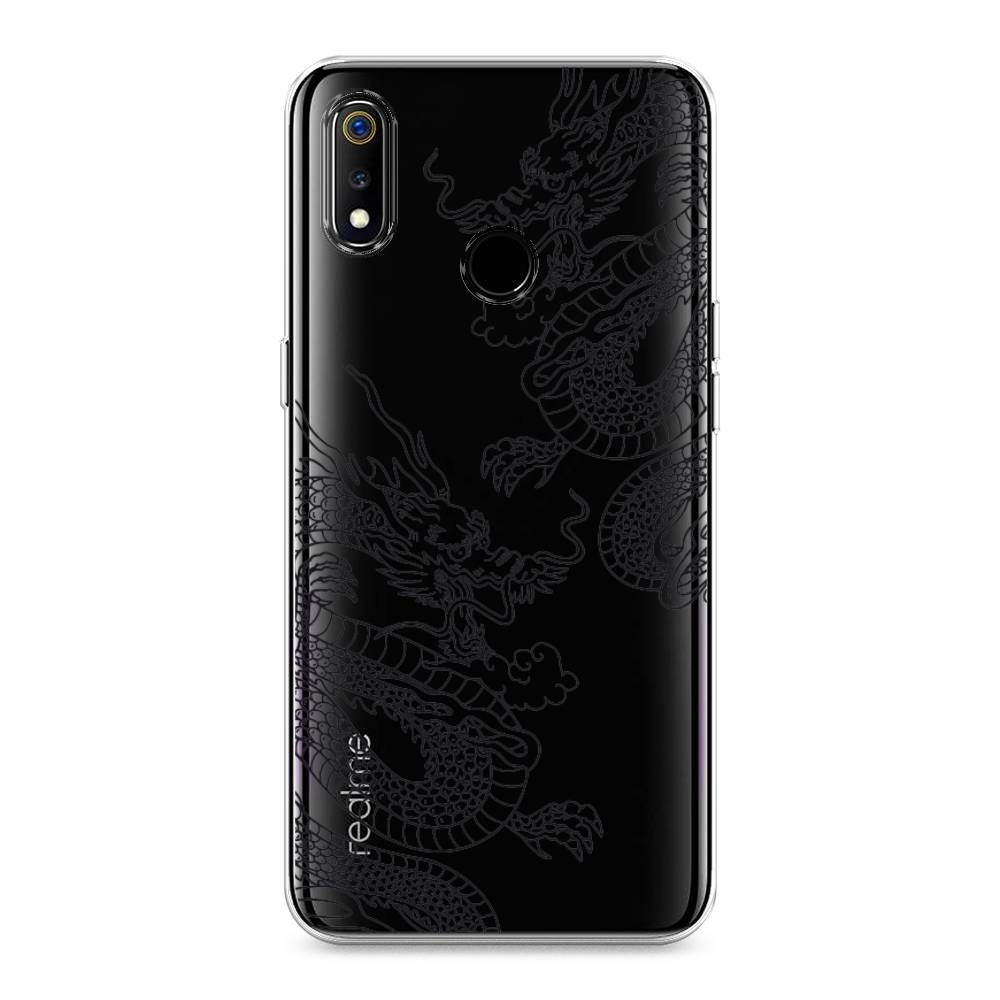 

Чехол на Realme 3 "Два китайских дракона", Серый;черный, 251050-1