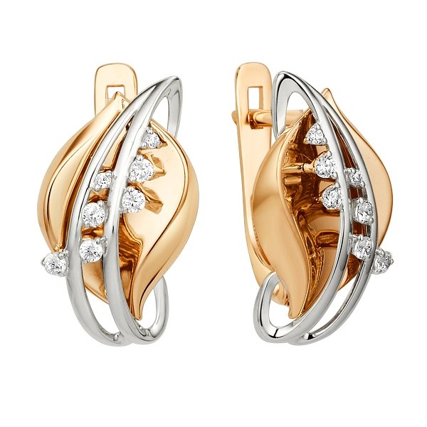 

Серьги из золота TEO MAORI 8018012-5102, фианит, 8018012-5102
