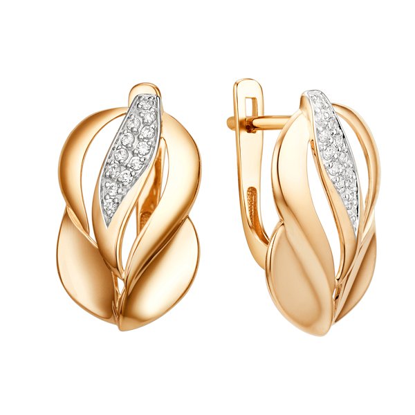 

Серьги из золота TEO MAORI 8018062-5102, фианит, 8018062-5102