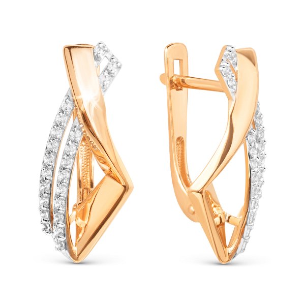 

Серьги из золота TEO MAORI 8023362-5102, фианит, 8023362-5102