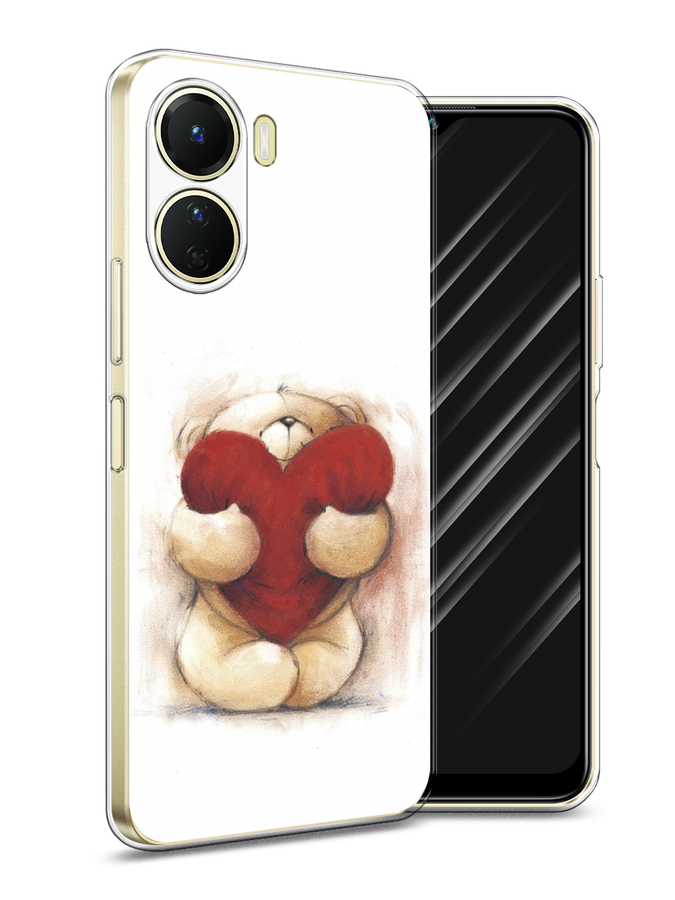 

Чехол Awog на Vivo Y16 "Мишка с сердцем 1", Белый;красный;бежевый, 267850-6