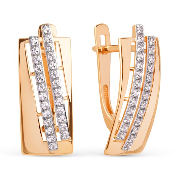 

Серьги из золота TEO MAORI 8025412-5102, фианит, 8025412-5102