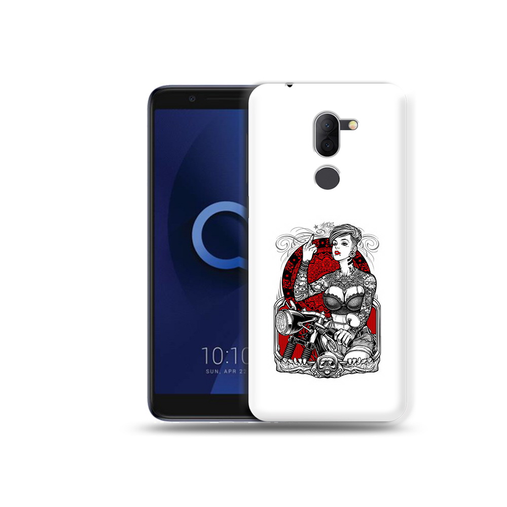 Чехол MyPads Tocco для Alcatel 3X девушка на мотоцикле (PT112114.674.308)